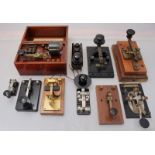 Ten various Morse Keys comprising Elliot Bros key, brass Morse sounder, RN key, RAF 'bath tub'