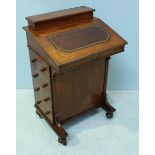 An Edwardian walnut and boxwood-inlaid Davenport writing desk, with Royal Provenance, of typical