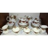 SECTION 6. A 36 piece Royal Albert 'Old Country Roses' pattern tea set, comprising of teapots,