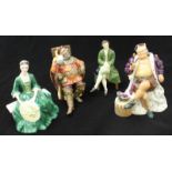 Four Royal Doulton ceramic figures including The Foaming Quart HN.2162,' 'A Gentleman from