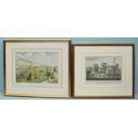 Wendy Osborne, 'The Crescent, Angelseyville 1830, hand-coloured limited edition etching, signed