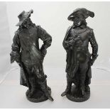 Albert Ernest Carrier-Belleuse (1824-1887), A pair of cast and patinated bronze figures of '
