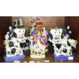 SECTION 49. A collection of twelve reproduction Staffordshire figures, comprising of a pair of