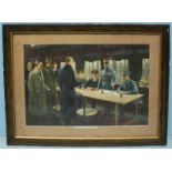 A framed print titled, 'The Signing of the Armistice,' 40 x 60cm.