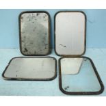 A set of four matching mirrors salvaged from the WW2 Submarine HMS Tiptoe, of rectangular form