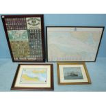 Two various framed 'Fleet Reviews,' for 1977 and 2005, together with an overpainted portrait of