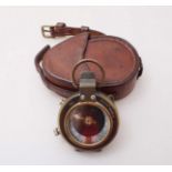 A WW1 Vernier's Pattern marching compass, by Short & Mason, London, N0.42828, in original leather