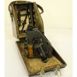 An RAF Bubble Sextant Mark IX, in stained composite wooden box with leather carry strap