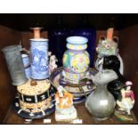 SECTION 46. An assortment of mixed ceramics, including a pair of figural lamps, a pair of vases, two