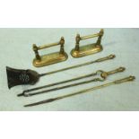 A small quantity of brass fire irons etc.