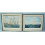 John Steven Dews (1949-) 'Britannia Racing off Cowes' and 'West Ryde Middle - 1934' Signed,