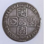 A George II 1745 silver shilling. VF+