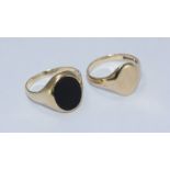 Two various 9ct gold signet rings. Gross weight approximately 10.1g.