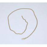 An 18ct gold curb link chain. 50cm long. Gross weight approximately 13.3g.