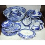 SECTIONS 19 + 20. A selection of Abbey, blue and white ceramics, including teapots, tureens,