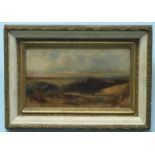 A 19th Century School oil sketch of a country landscape. Indistinctly signed to bottom right corner.
