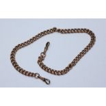 A 9ct rose gold Albert watch chain. Gross weight approximately 18.1g.