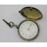 A George III pair cased silver open faced pocket watch by George Robinson of London, the white