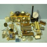 A large quantity of mixed clock making tools and parts including plains, weights, hammers and