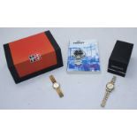 A ladies gold plated and stainless steel Tissot wristwatch, in original branded box, together with a