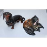 A Beswick seated Dachshund, No. 2286, approximately 26cm high, together with a Beswick Red Setter
