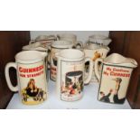 SECTION 21. Nine various Guinness water jugs