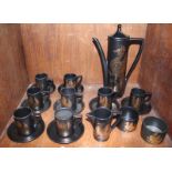 SECTION 34. A Portmeirion 'Phoenix' coffee set comprising coffee pot, eight cups and saucers, milk