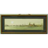 J. Eggett (20th Century) Scene depicting Portsmouth Harbour with boats. Signed, watercolour.