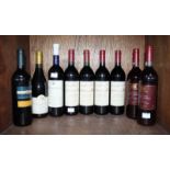 Nine bottles of recent vintage wine, including six French, red and white