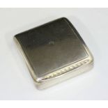 A George III silver and silver-gilt snuff box of square form and curved profile, gilt interior and