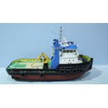 A Radio-controlled 1:32 scale model of the Multi-Purpose Tug 'Dutch Courage,' 87cm x 28cm, with