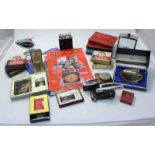 Five various lighters including Ronson 'Senator', cased Ronson Varaflame, cigarette case and lighter