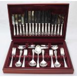 A canteen of silver-plated cutlery by 'John Stephenson' including knives, forks and spoons etc.