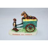 Original Carltonware Guinness advertising figure group, drayman pulling a horse and cart, "