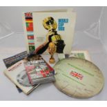 A collection of 1966 World cup ephemera including a small novelty ceramic 'Bullfighter Spanish