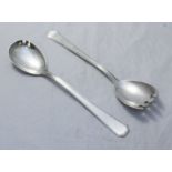 A pair of 'Sterling' silver salad servers. Gross weight approximately 7oz.