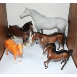 SECTION 26. Five Beswick horses including two Bois Roussel racehorses, No. 701, Shire horse, No.