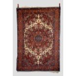 Tafresh ivory field rug, north west Persia, circa 1930s, 6ft. 5in. X 4ft. 5in. 1.96m. X 1.35m. Small