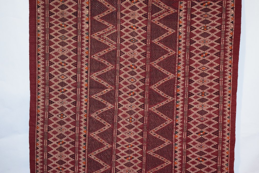 Middle Atlas flat-woven cover, Morocco, about 1940s, 9ft. X 4ft. 8in. 2.75m. X 1.42m. Woven in - Image 6 of 8