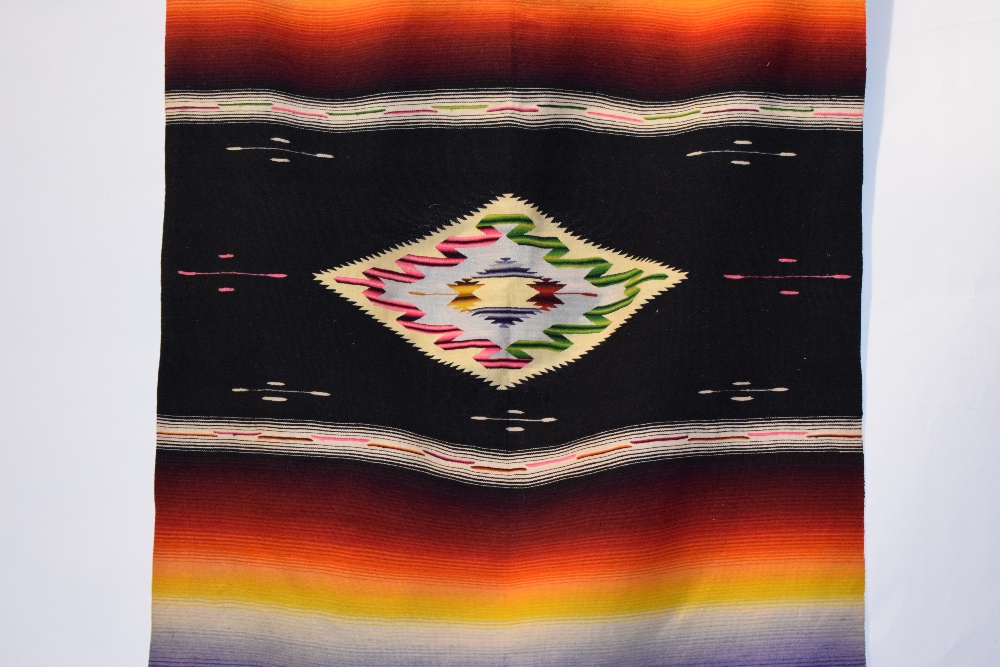 Mexican serape blanket, north America, mid-20th century, 68in. X 32in. 1.73m. X 0.81m. Woven in - Image 5 of 7