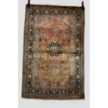 Kashmiri silk prayer rug, north India, second half 20th century, 5ft. 11in. x 3ft. 11in. 1.80m. x