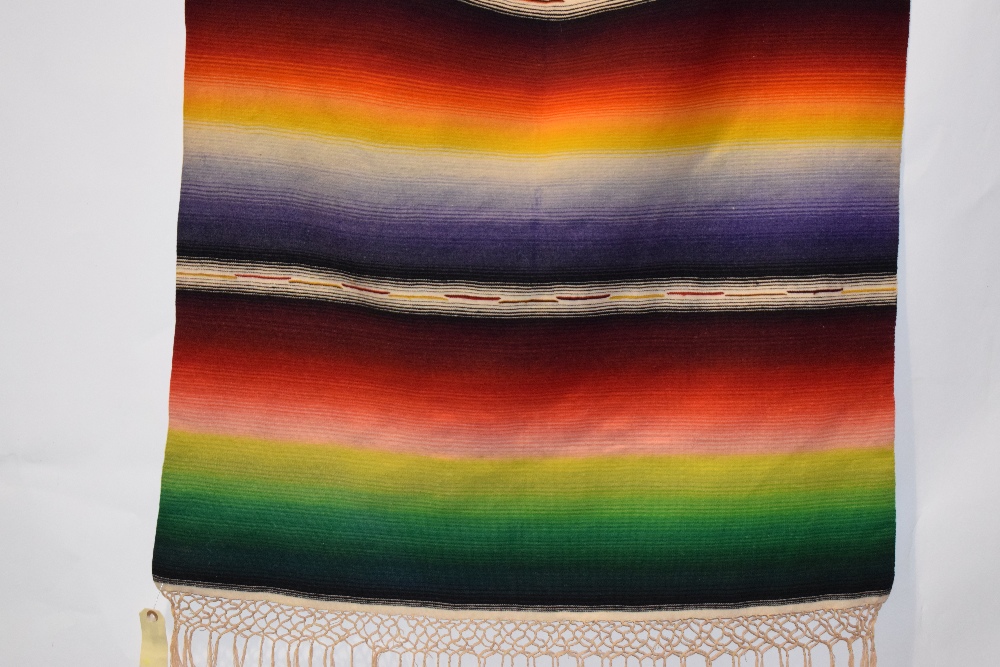 Mexican serape blanket, north America, mid-20th century, 68in. X 32in. 1.73m. X 0.81m. Woven in - Image 6 of 7