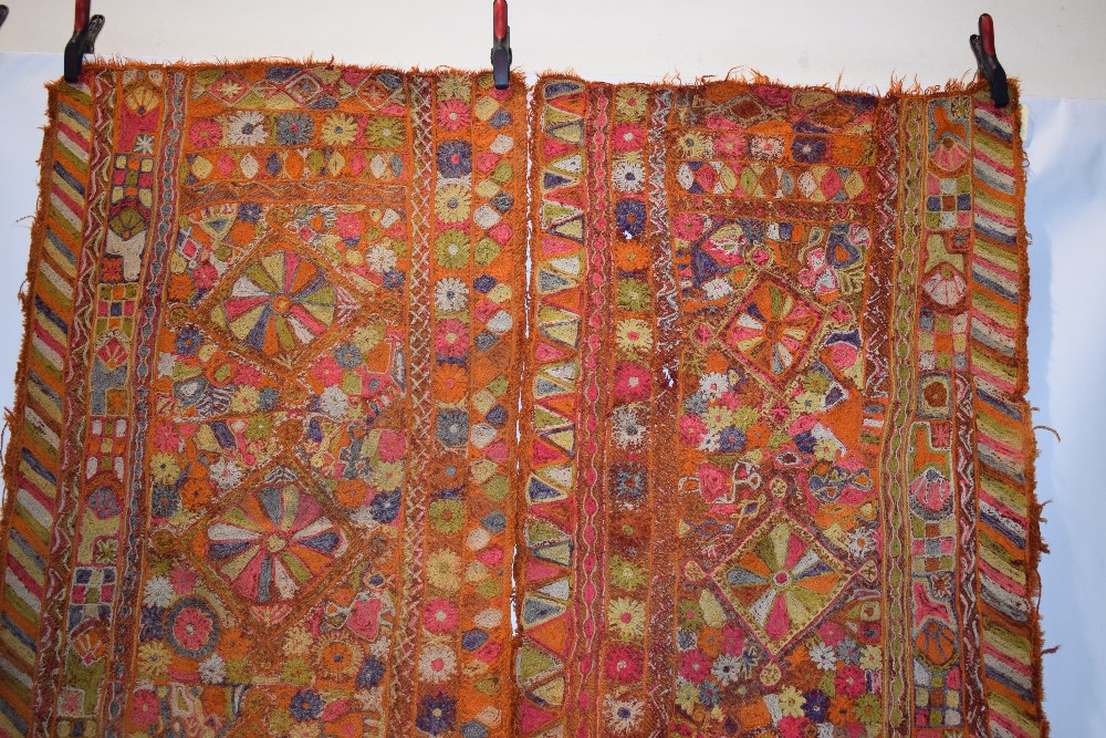Iraqi embroidered wedding blanket, Samawa, Marshlands of southern Iraq, 20th century, 5ft. 4in. 1. - Image 4 of 13