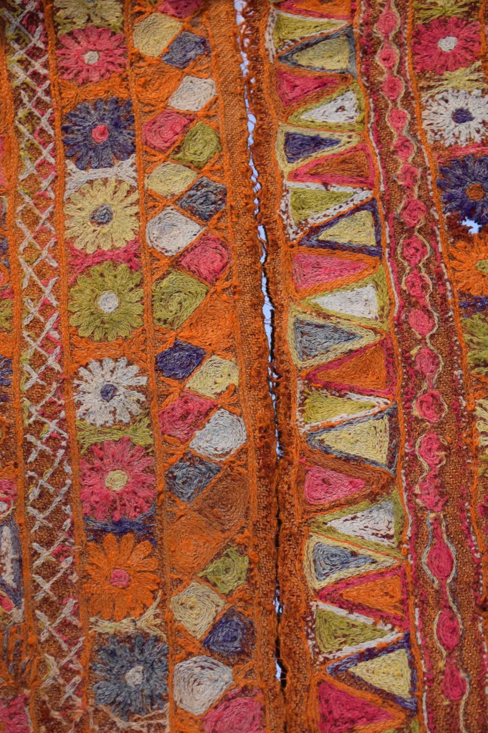 Iraqi embroidered wedding blanket, Samawa, Marshlands of southern Iraq, 20th century, 5ft. 4in. 1. - Image 8 of 13