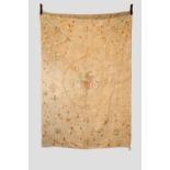Castelo Branco coverlet, Portugal, 18th century, 85in. x 58in. 216cm. x 147cm. The undyed linen