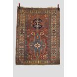 Heriz rug, north west Persia, circa 1930s, 5ft. 4in. X 4ft. 2in. 1.63m. X 1.27m. Overall wear with