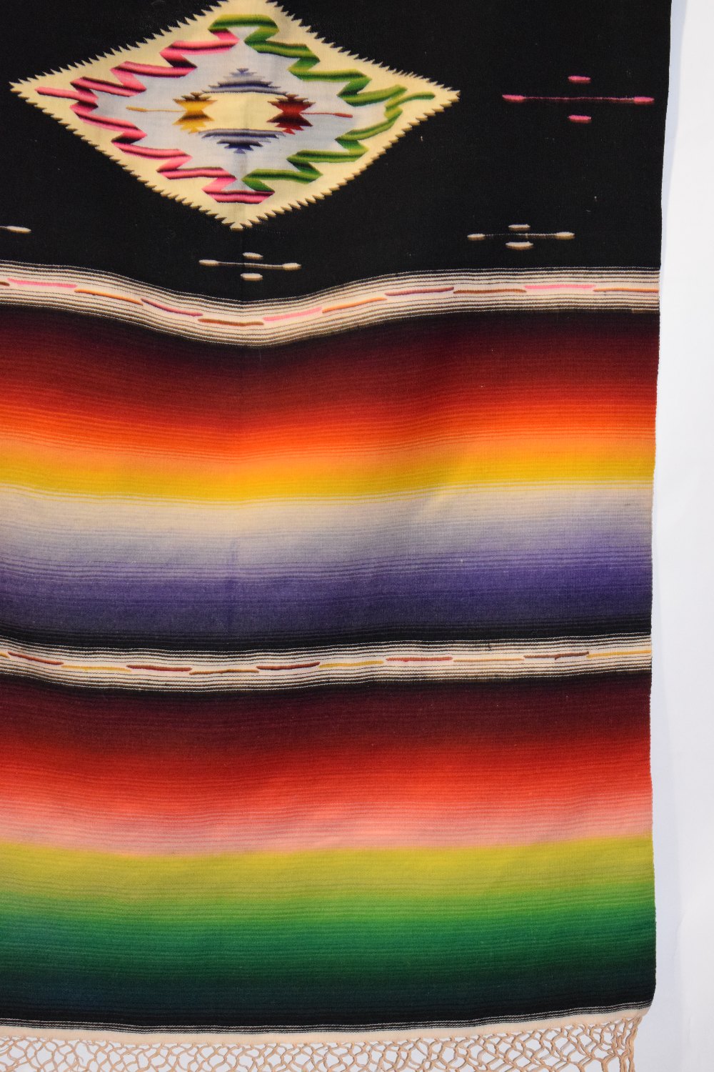 Mexican serape blanket, north America, mid-20th century, 68in. X 32in. 1.73m. X 0.81m. Woven in - Image 2 of 7