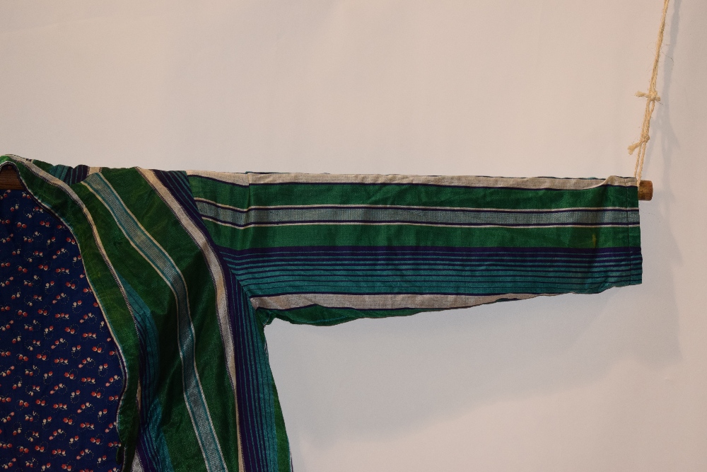 Two Uzbekistan or Afghanistan coats, 20th century, one silk satin with stripes in shades of - Image 2 of 16