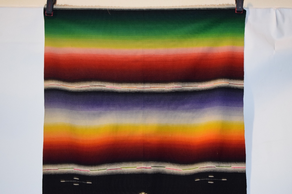 Mexican serape blanket, north America, mid-20th century, 68in. X 32in. 1.73m. X 0.81m. Woven in - Image 4 of 7