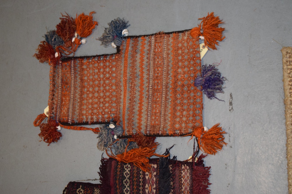 Four Kurdish salt bags, north west Persia, 20th century, all flatweave, three brocaded, two with - Image 2 of 5